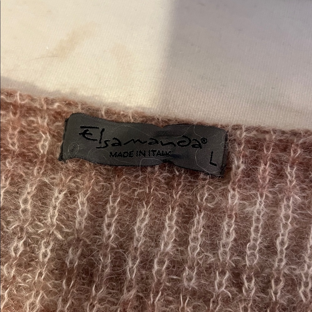 Elsamanda grey multi striped sweater Italy from a wool alpaca mohair blend L - Picture 2 of 7